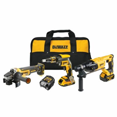Kit Combo DEWALT DCK308DM 18V XR (DCF620, DCH133, DCG405) con baterías 4.0Ah y 2.0Ah y maletín TSTAK
