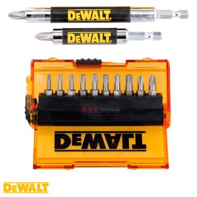 Estuche con puntas para atornillar y dos porta puntas magnéticas Dewalt DT71570, 14pc