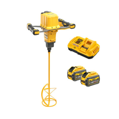Mezcladora a batería DeWalt DCD240X2 XR FLEXVOLT 54V con 2 baterías 9Ah y cargador para obra