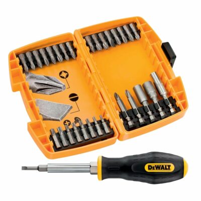 DeWalt DT71506-QZ kit de 30 piezas con puntas de atornillar, atornillador 6 en 1 y estuche compacto