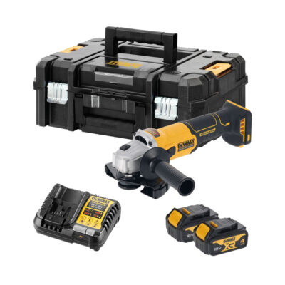 Amoladora angular DeWalt DCG407M2T XR 18 V Brushless 125 mm con 2 baterías 4,0Ah, cargador y maletín TSTAK
