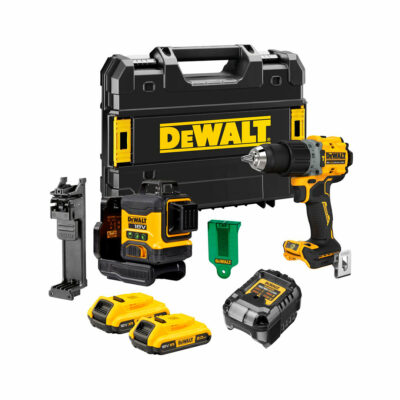 Taladro DCD805 + nivel láser DCLE34031N + 2x baterías 2Ah