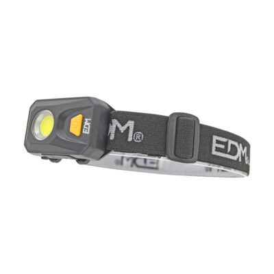 Linterna frontal LED EDM 36172 con cinta ajustable y diseño compacto