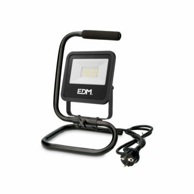 Linterna LED recargable EDM 70411 portátil con base magnética y gancho