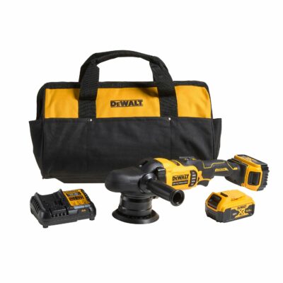 Pulidora rotorbital DEWALT DCM848P2-QW de 125 mm con dos baterías XR 18V 5.0Ah, cargador y bolsa de transporte blanda