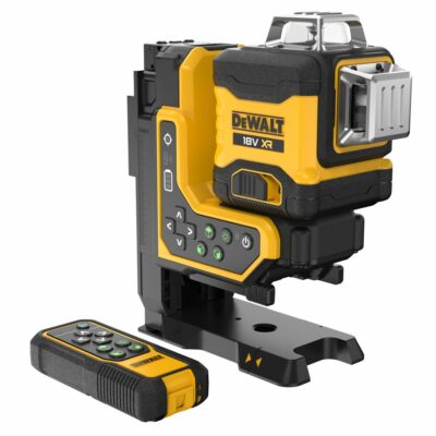 Nivel láser DeWalt DCLE34035B pequeño cuerpo con mando a distancia, 3×360° líneas láser verdes, protección IP54