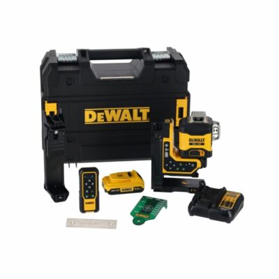 Nivel láser DeWalt DCLE34035D1 verde 3x360° XR 12V con batería, cargador y maletín