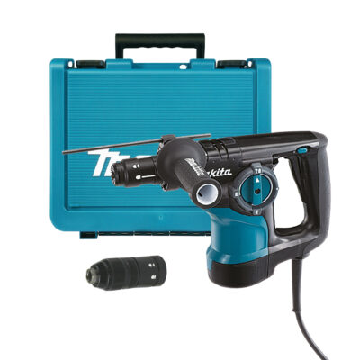 Makita HR2810T martillo combinado SDS-PLUS de 800 W, tres modos, energía de impacto 2,9 J y perforación hasta 28 mm en hormigón