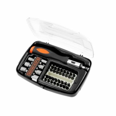 Black+Decker Juego A7062-XJ de 40 piezas para atornillar con atornillador de carraca