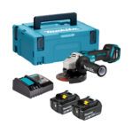 Makita DGA511RTJ miniamoladora angular 18V LXT, 125 mm, motor sin escobillas, 2 baterías 5,0Ah, cargador y maletín Makpac