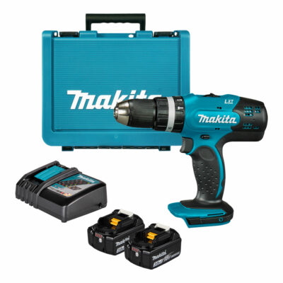 Makita DHP453RFE taladro combinado 18V LXT con 2 baterías de 3,0Ah, cargador rápido y maletín