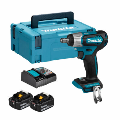 Makita DTW181RTJ llave de impacto 18V LXT 1/2 pulgada, motor sin escobillas, 2 baterías 5,0Ah, cargador rápido, maletín Makpac