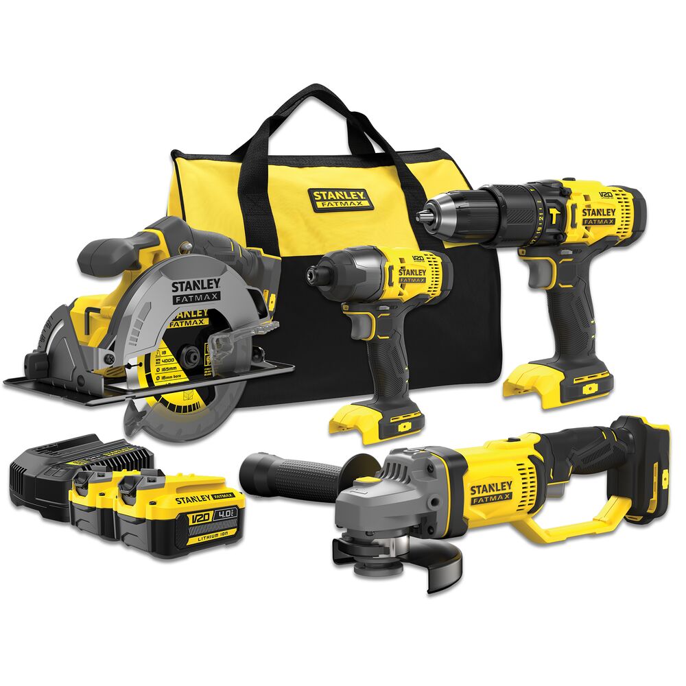 Stanley SFMCK469M2-QW Kit de 4 herramientas con 2 baterías y cargador.
