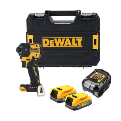 Atornillador de impacto hidráulico DEWALT DCF870E2T XR 18V con motor sin escobillas, dos baterías PowerStack 1,7Ah, cargador y maletín TSTAK