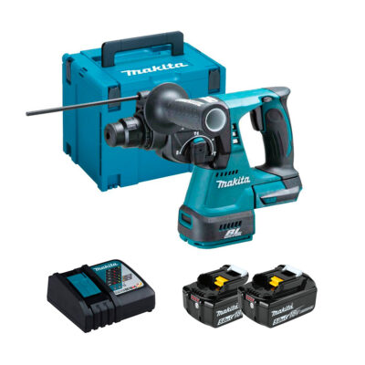 Martillo percutor a batería Makita DHR242RTJ con dos baterías de 5ah