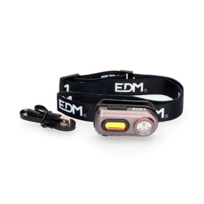 Linterna frontal edm recargable con cable usb